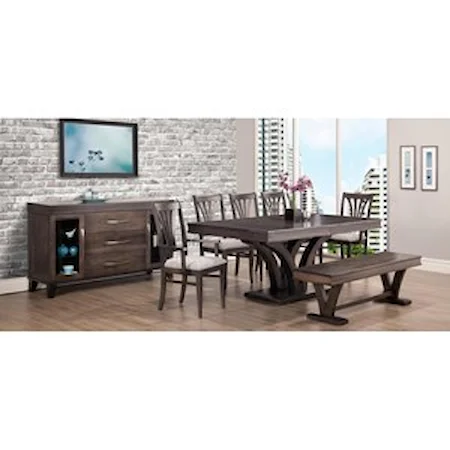 Customizable Verona Formal Dining Room Group with Bench